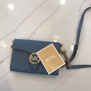 Michael Kors blue crossbody bag